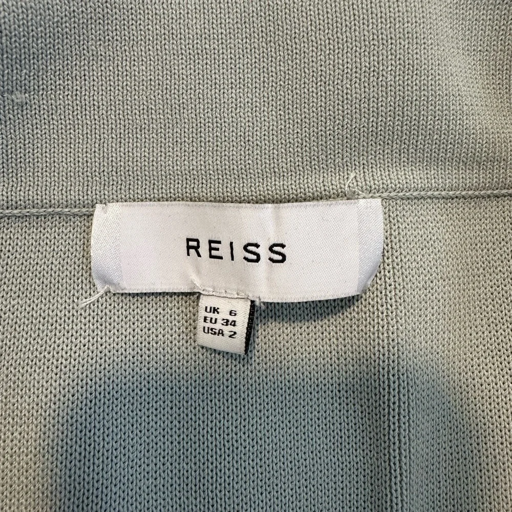 REISS Bridgette Sage Green Pencil Knit Skirt Pockets High Waisted Womens Size 2